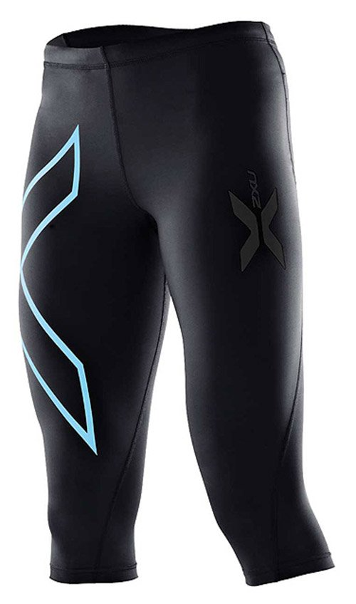 2XU Womens 3/4 Compression Tights WA1943B Blk/Byb Jim Kidd Sports