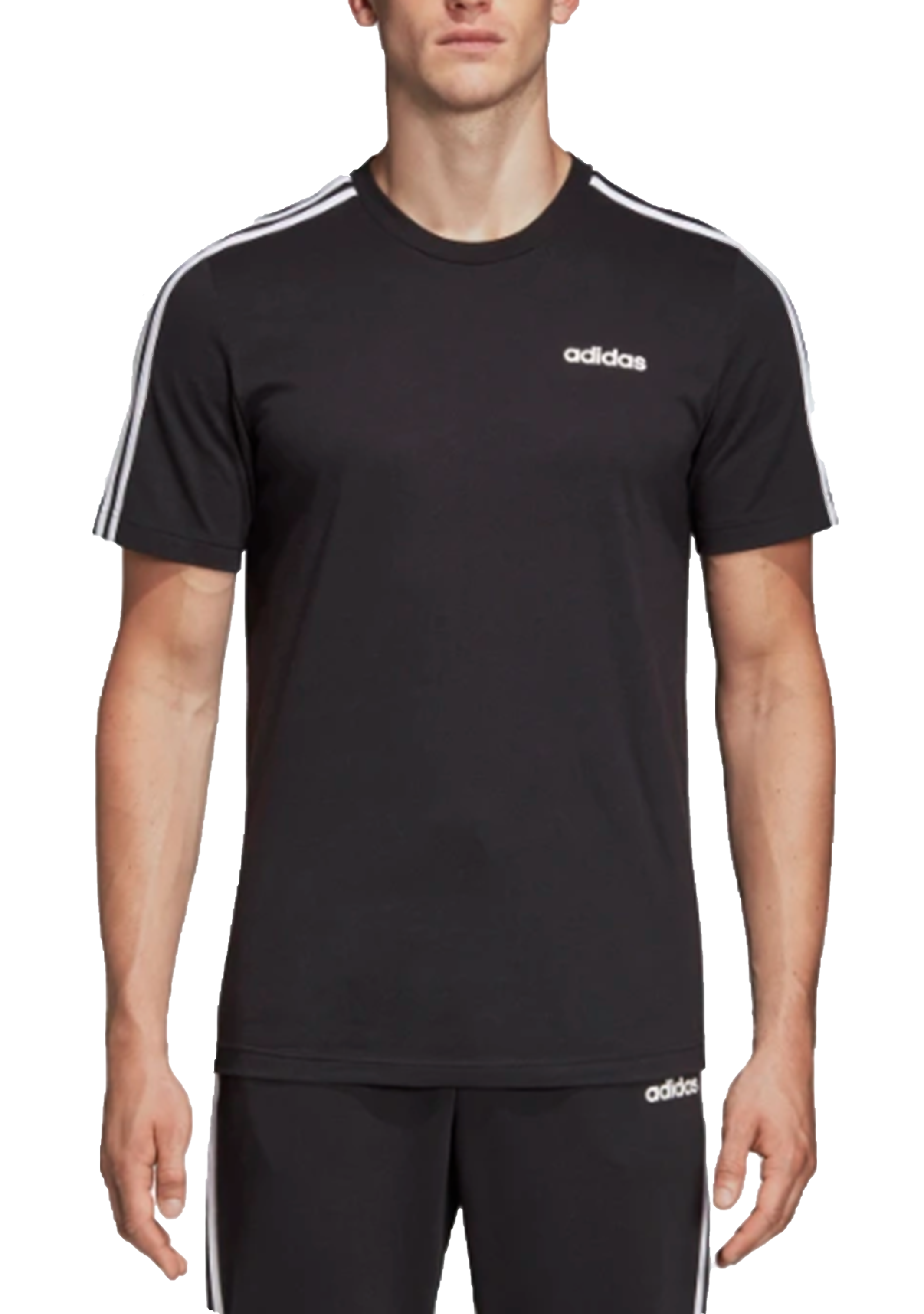 Adidas 3 stripe sales essentials t shirt mens