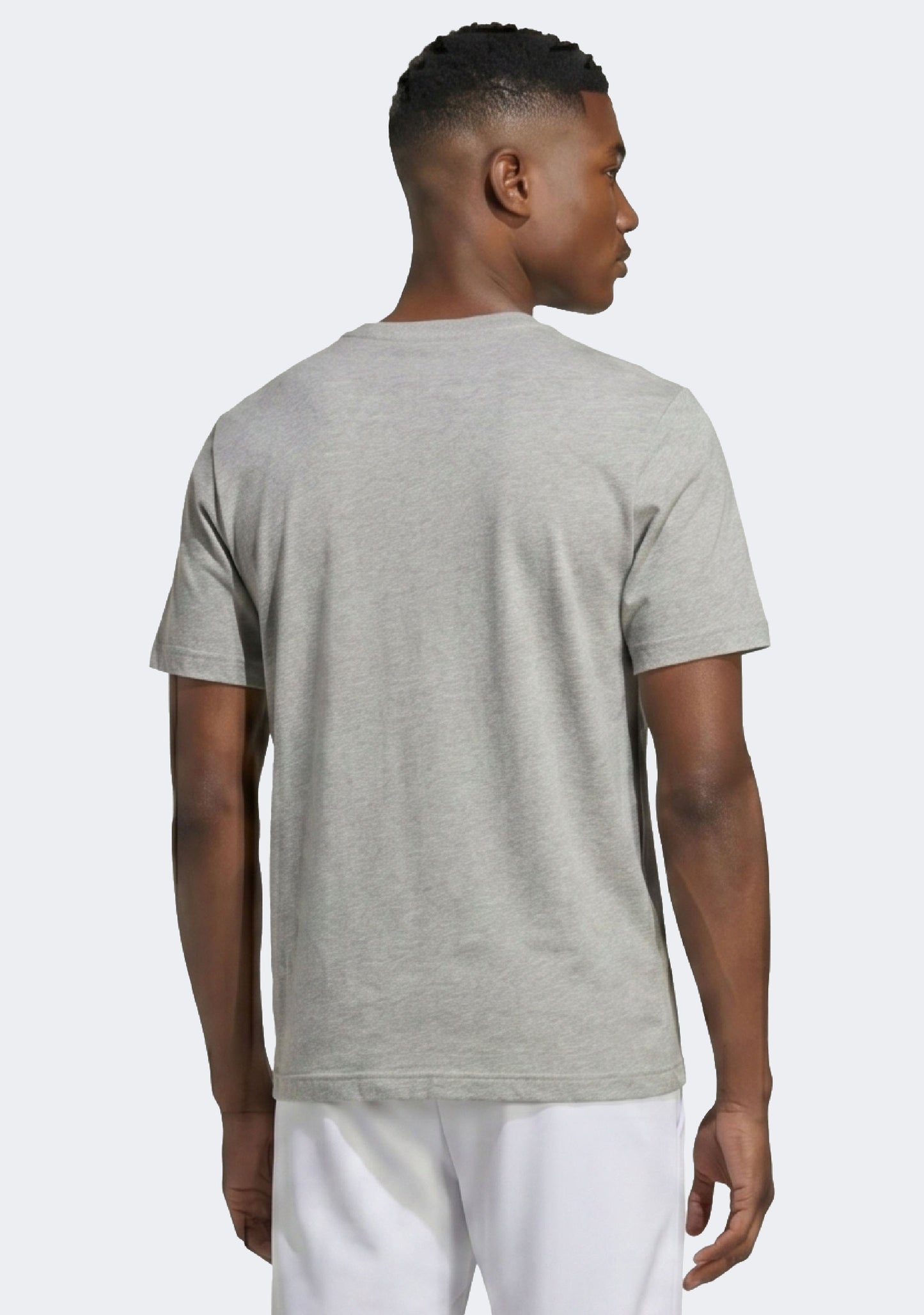 Adidas Men's Essentials Big Linear Jersey Knit T-Shirt Grey
