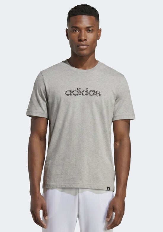 Adidas Men's Essentials Big Linear Jersey Knit T-Shirt Grey