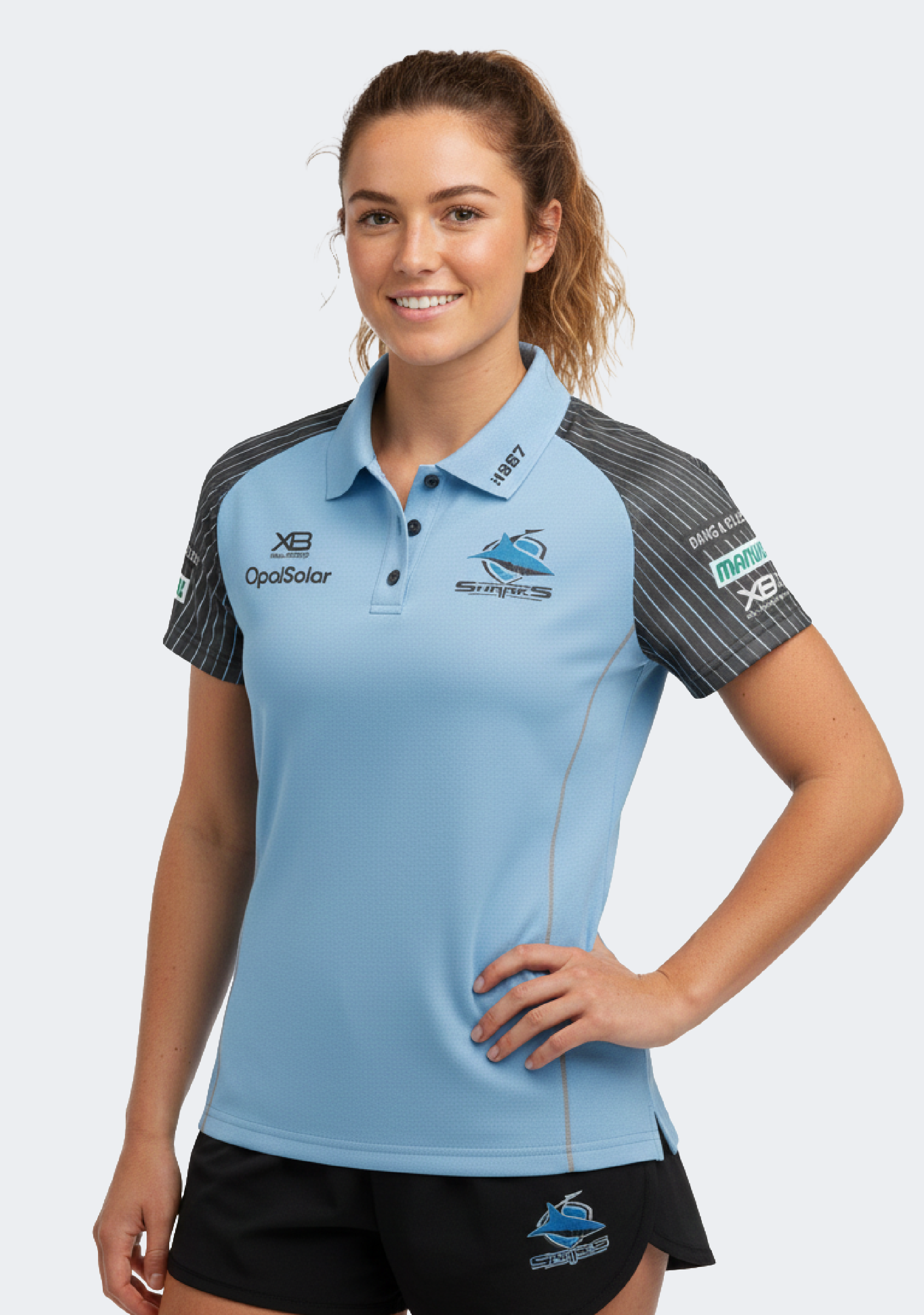 XBlades Cronulla Sutherland Sharks Media Polo 2018 Women’s Sky