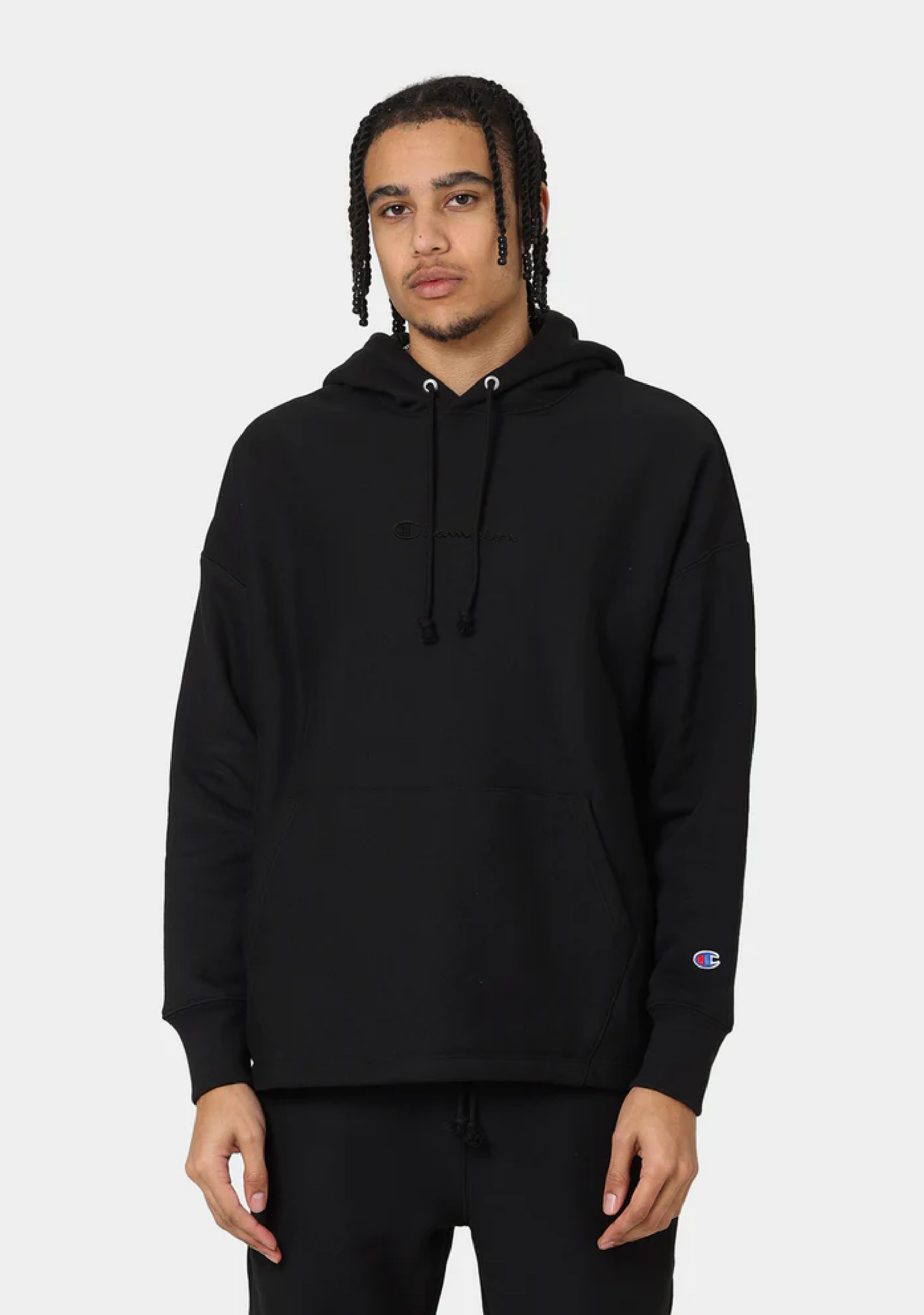 Champion Reverse Weave Hoodie Black <br> AVATN BLK