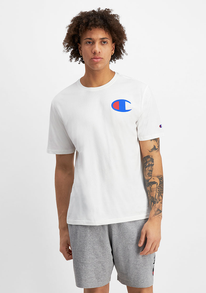 Champion Men's C Logo Short Sleeve Tee White