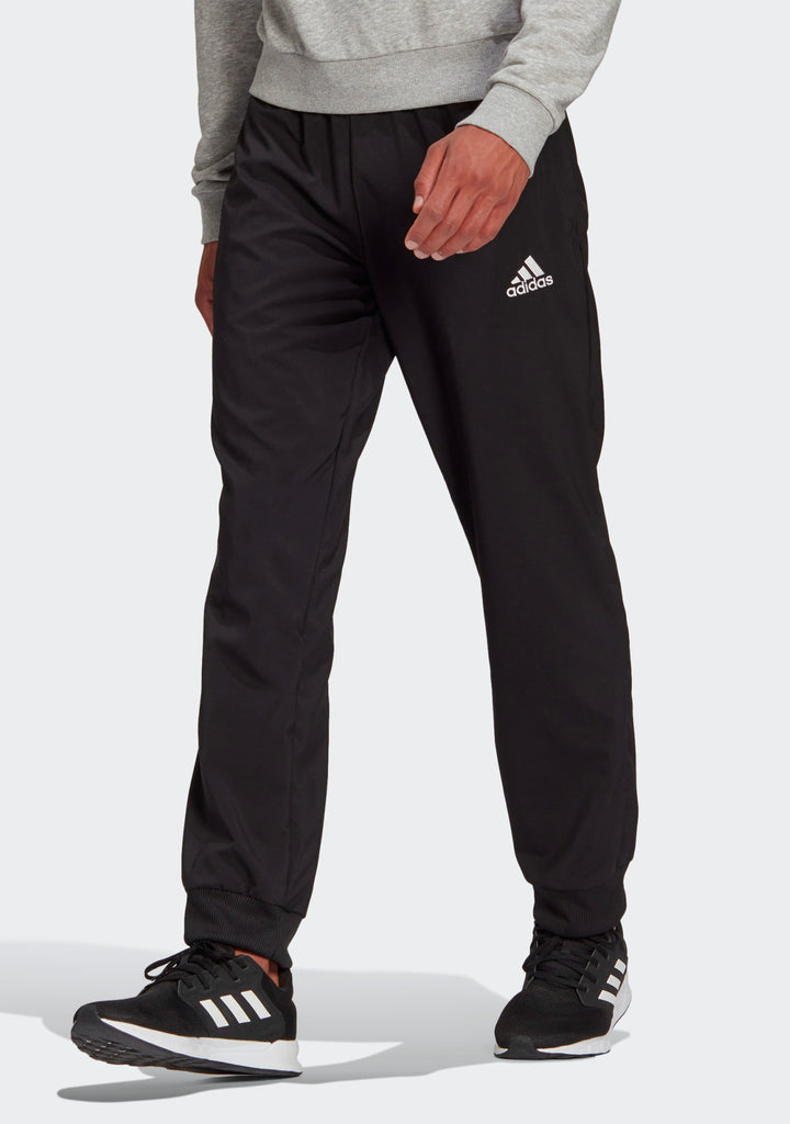 Adidas Men's Aeroready Essentials Stanford Tapered Cuff Embroidered Small Logo Pants Black