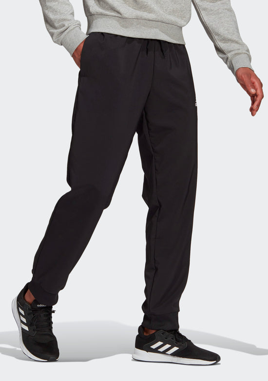 Adidas Men's Aeroready Essentials Stanford Tapered Cuff Embroidered Small Logo Pants Black
