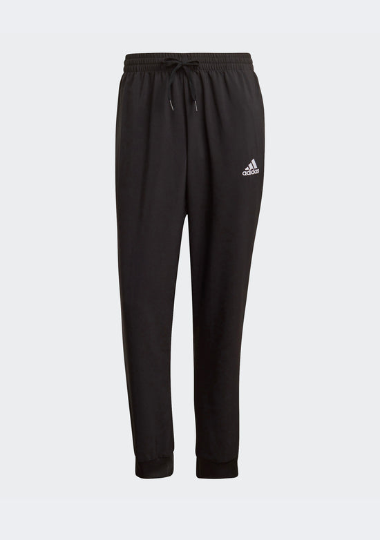 Adidas Men's Aeroready Essentials Stanford Tapered Cuff Embroidered Small Logo Pants Black