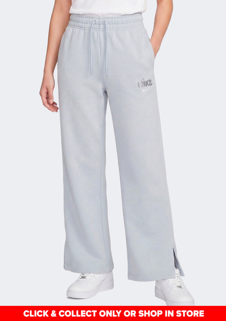 Nike Women's Mid-Rise Fleece Wide-Leg Pants
