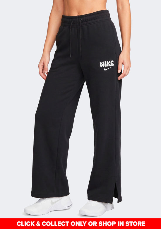 Nike Women's Mid-Rise Fleece Wide-Leg Pants