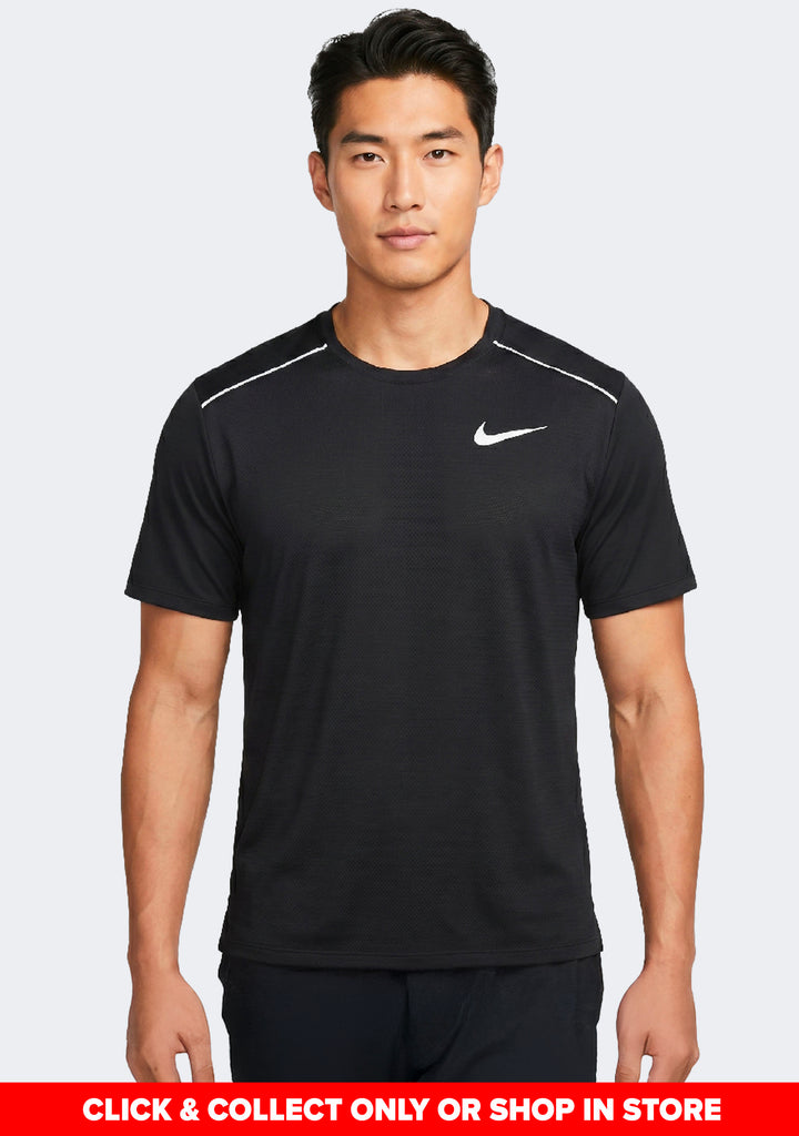 Nike Men's Dri-Fit 1.0 Black Miler Running T- Shirt
