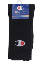 Champion C Logo Sport Crew Socks 3 Pack <br> SXQE3N Black