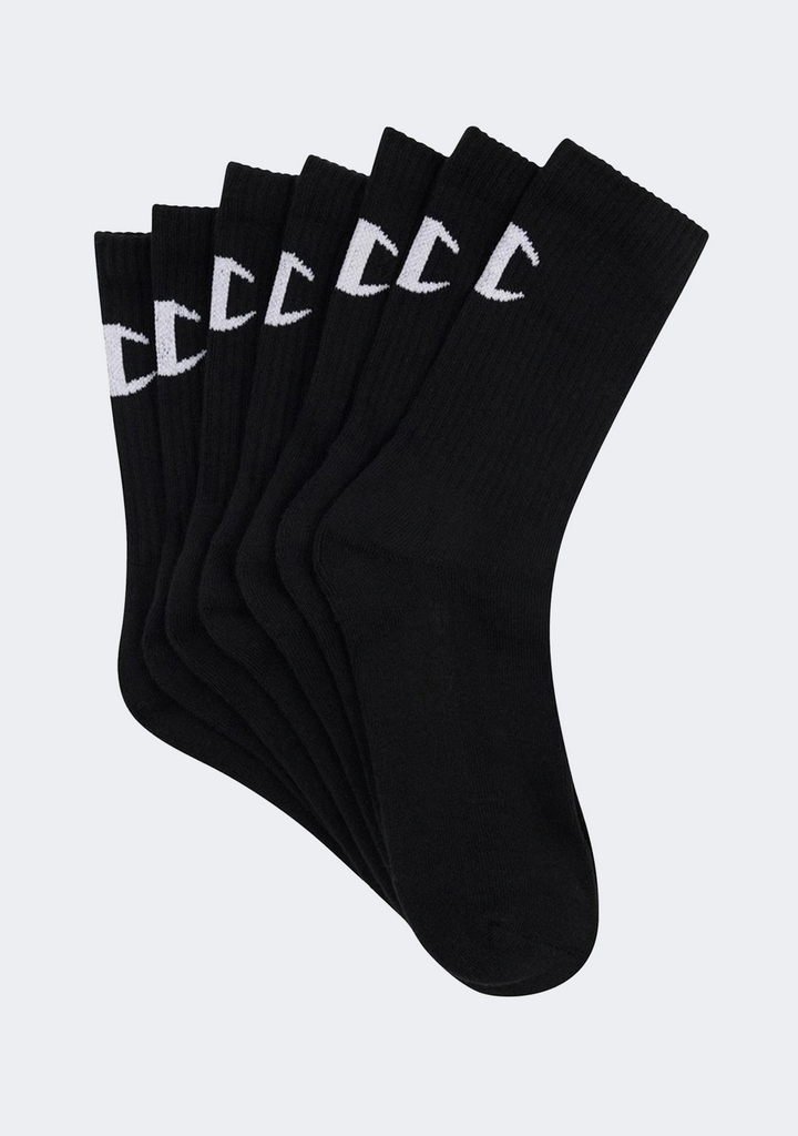 Champion Adult Crew Socks Black (7 Pack)
