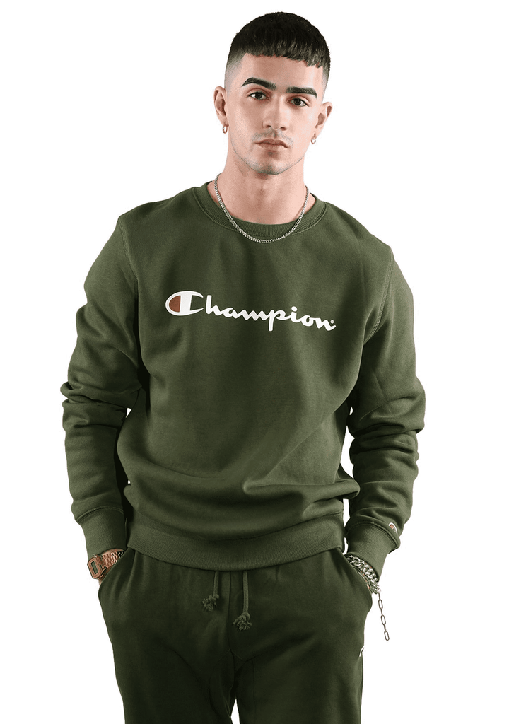 Champion Men’s Script Crew Forrest Green