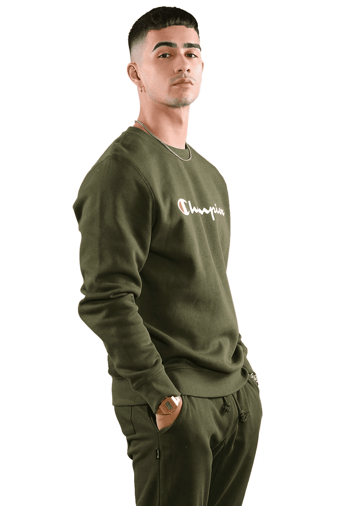 Champion Men’s Script Crew Forrest Green