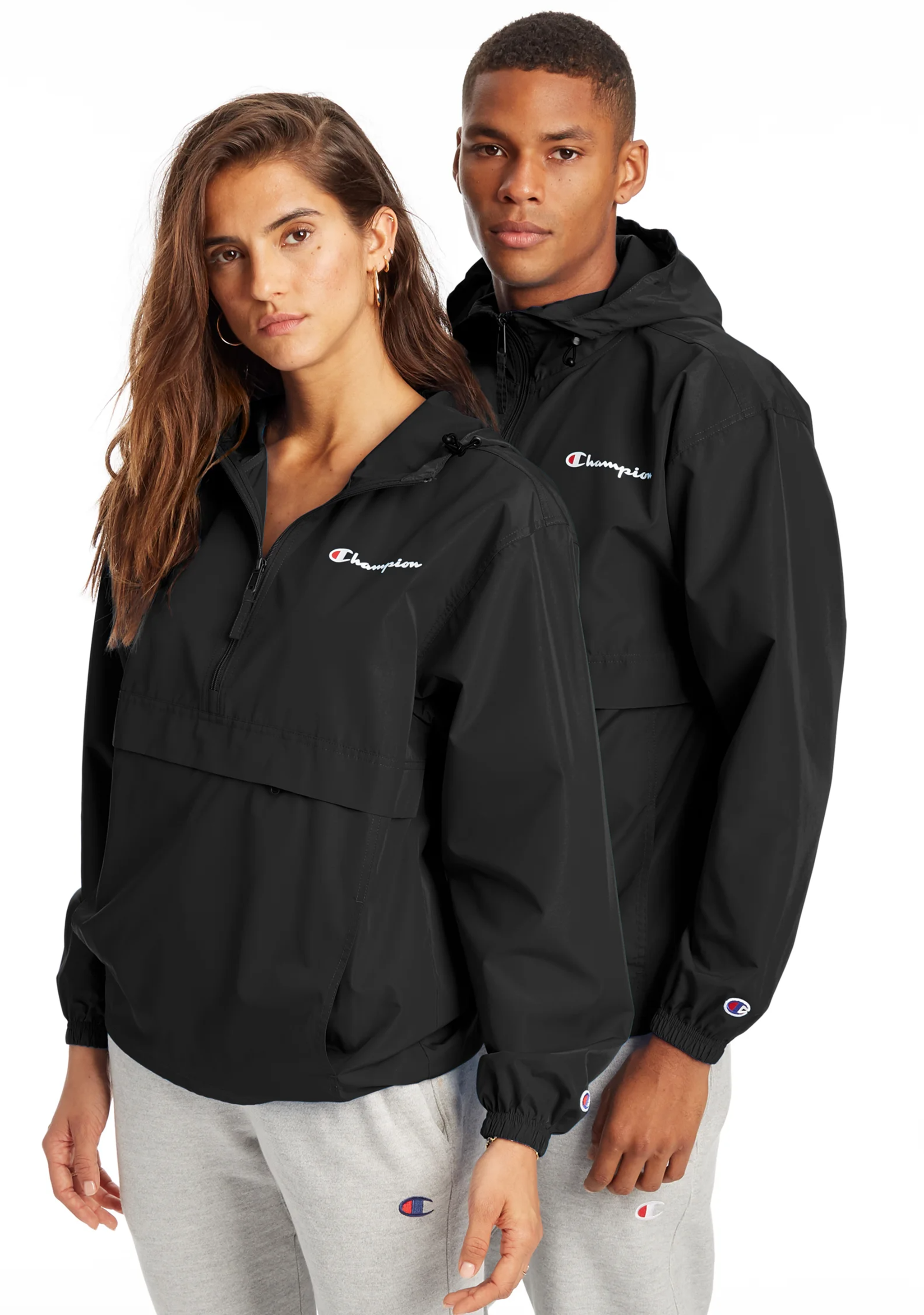 Champion Mens US Quarter Zip Packable Jacket