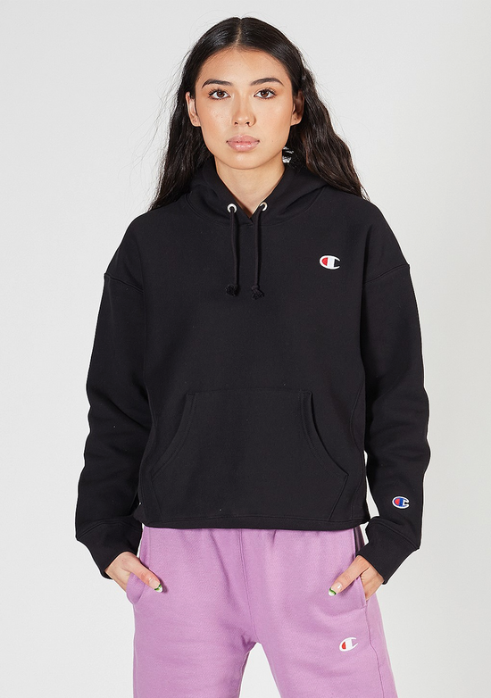 Champion Women’s Reverse Weave C Logo Regular Fit Hoodie Black