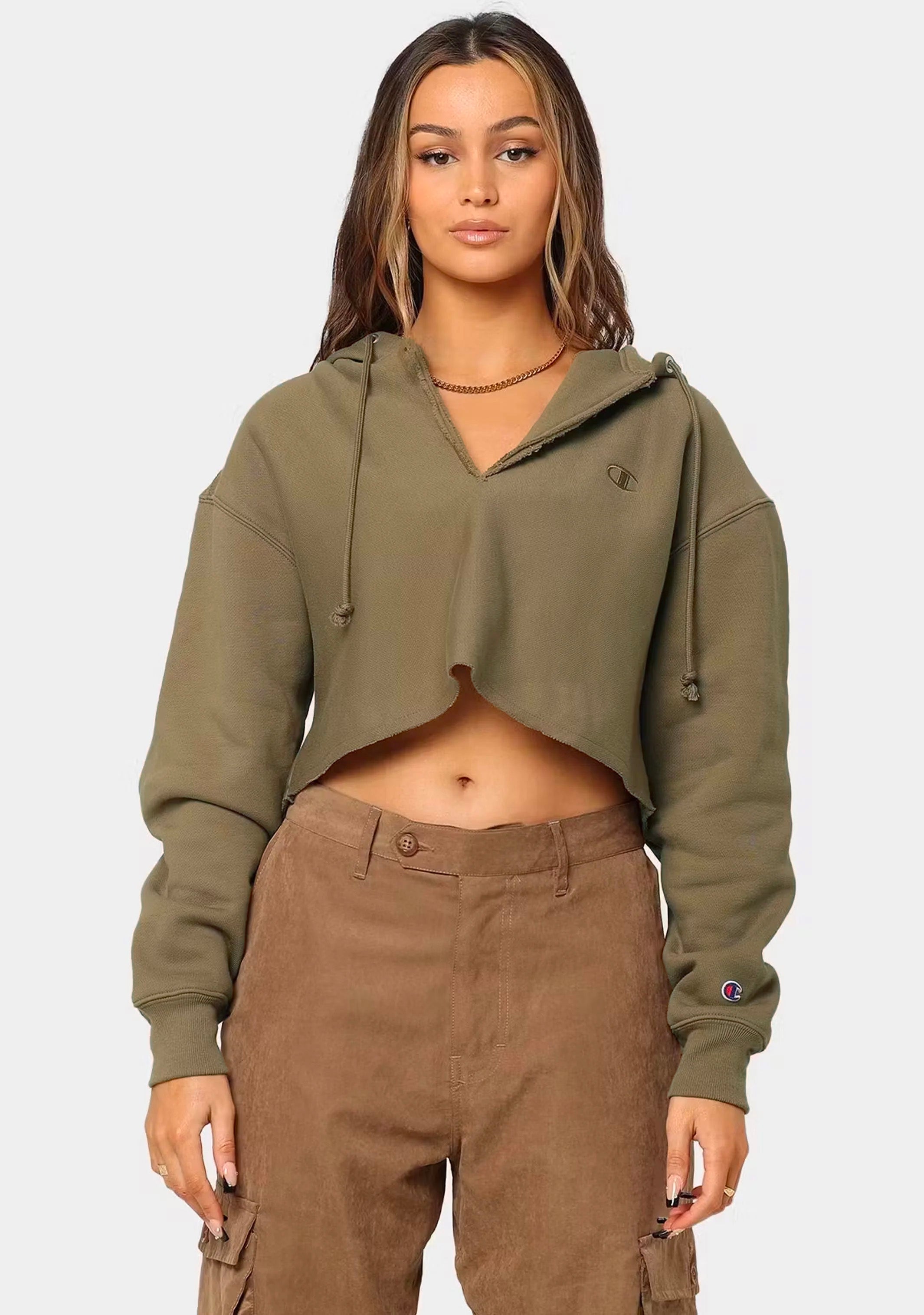 Champion Women's Reverse Weave Split Crop Hoodie