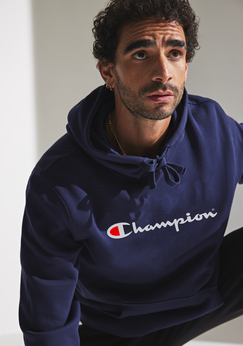 Champion Mens Script Hoodie Navy AY79N NVY
