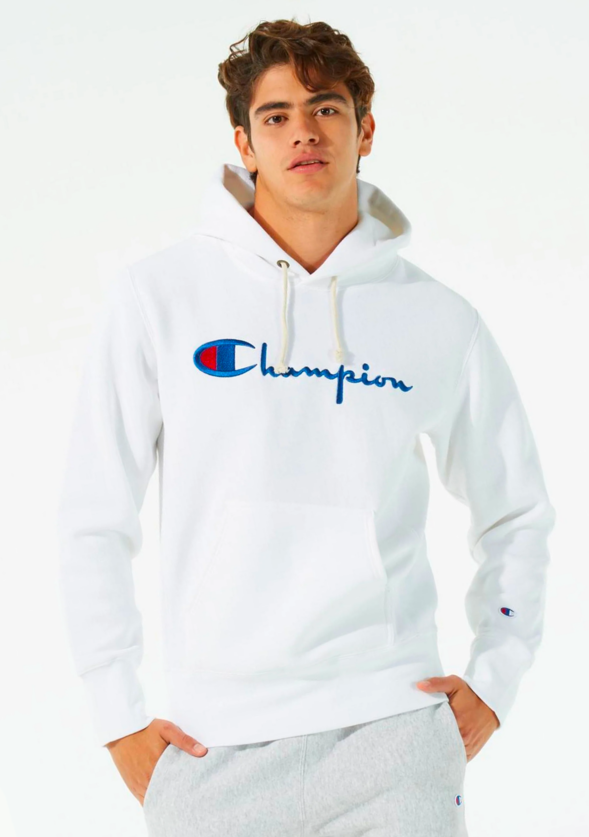 Mens Hoodie Champion White Pullover Hoodie Mens Hoodie Champion