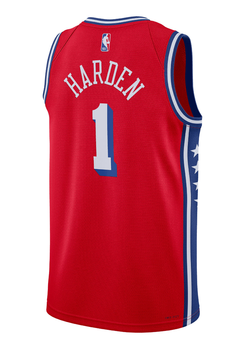 Nike Mens Jordan NBA  Philadelphia 76ers Harden #1 Swingman Jersey <br> DO9539 664