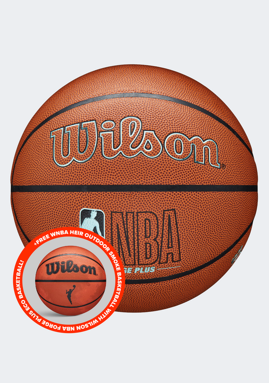 Wilson NBA Forge Plus Eco Indoor/Outdoor Basketball With Free Wilson WNBA Heir Outdoor Smoke Basketball Size 6