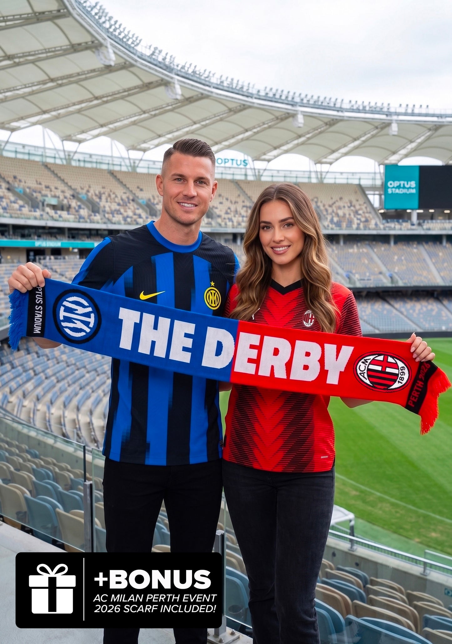 AC Milan vs Inter Milan 'The Derby' Scarf Perth Event 2026