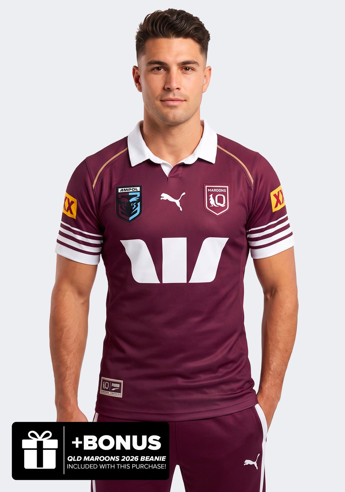 Puma Men's QLD Maroons 2026 Replica Home Jersey
