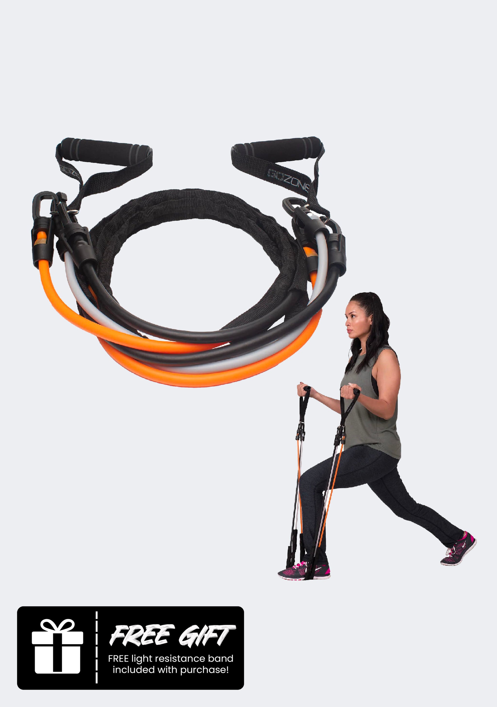 GoZone 3 in 1 Resistance Bands with BONUS Light Resistance Band