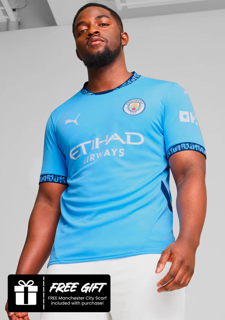 Puma Men’s Manchester City 24/25 Home Jersey with FREE Manchester City Scarf