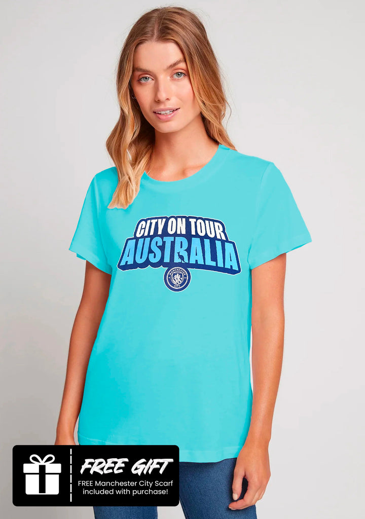 Manchester City Ladies T-Shirt with FREE Manchester City Scarf