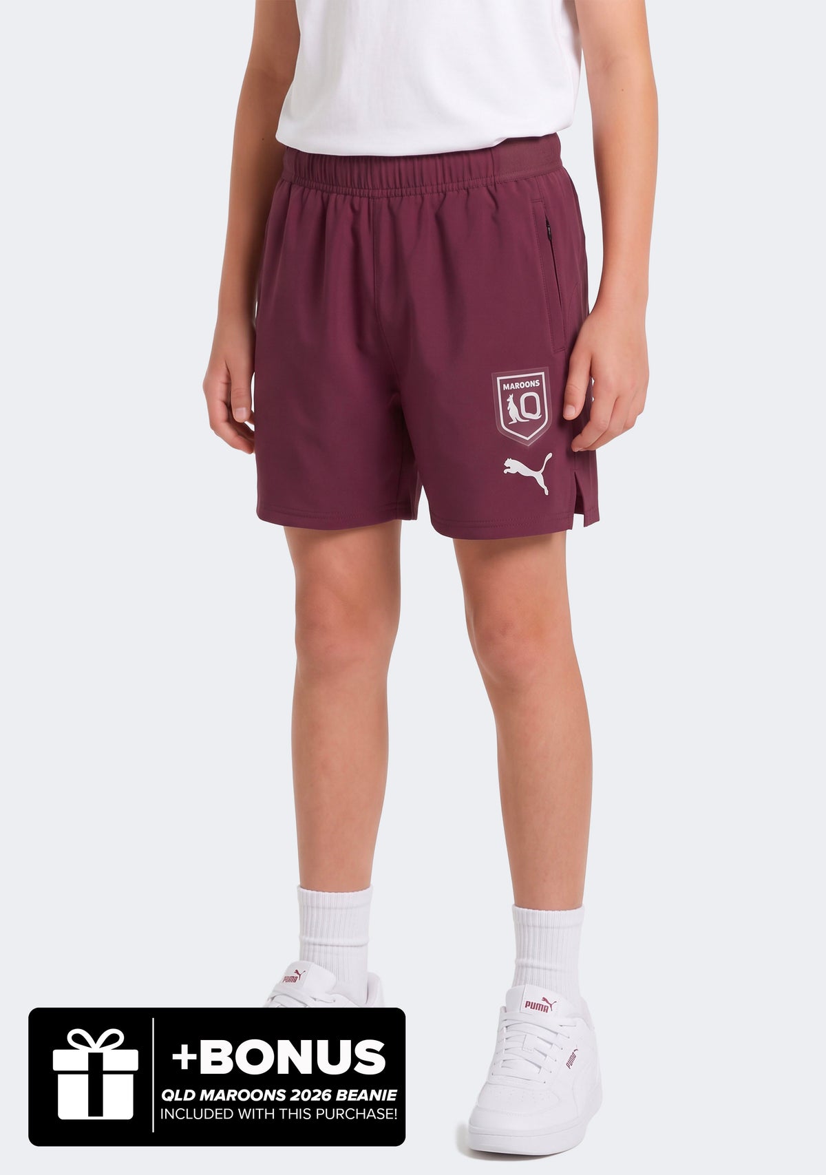 Puma Kids' QLD Maroons 2026 Training Shorts