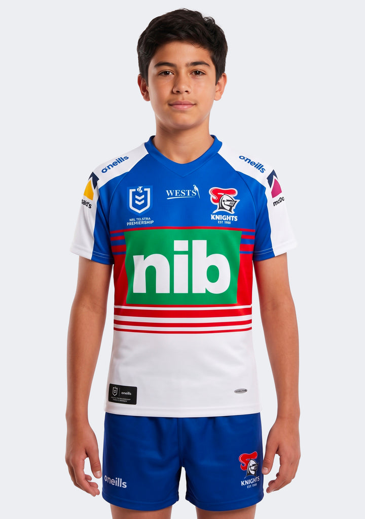 O'Neills Newcastle Knights Kids' Replica Away Team Jersey White-Royal-Red