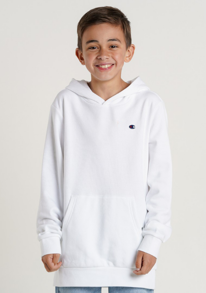 Champion Kids French Terry C Logo Hoodie KW3KN WIT