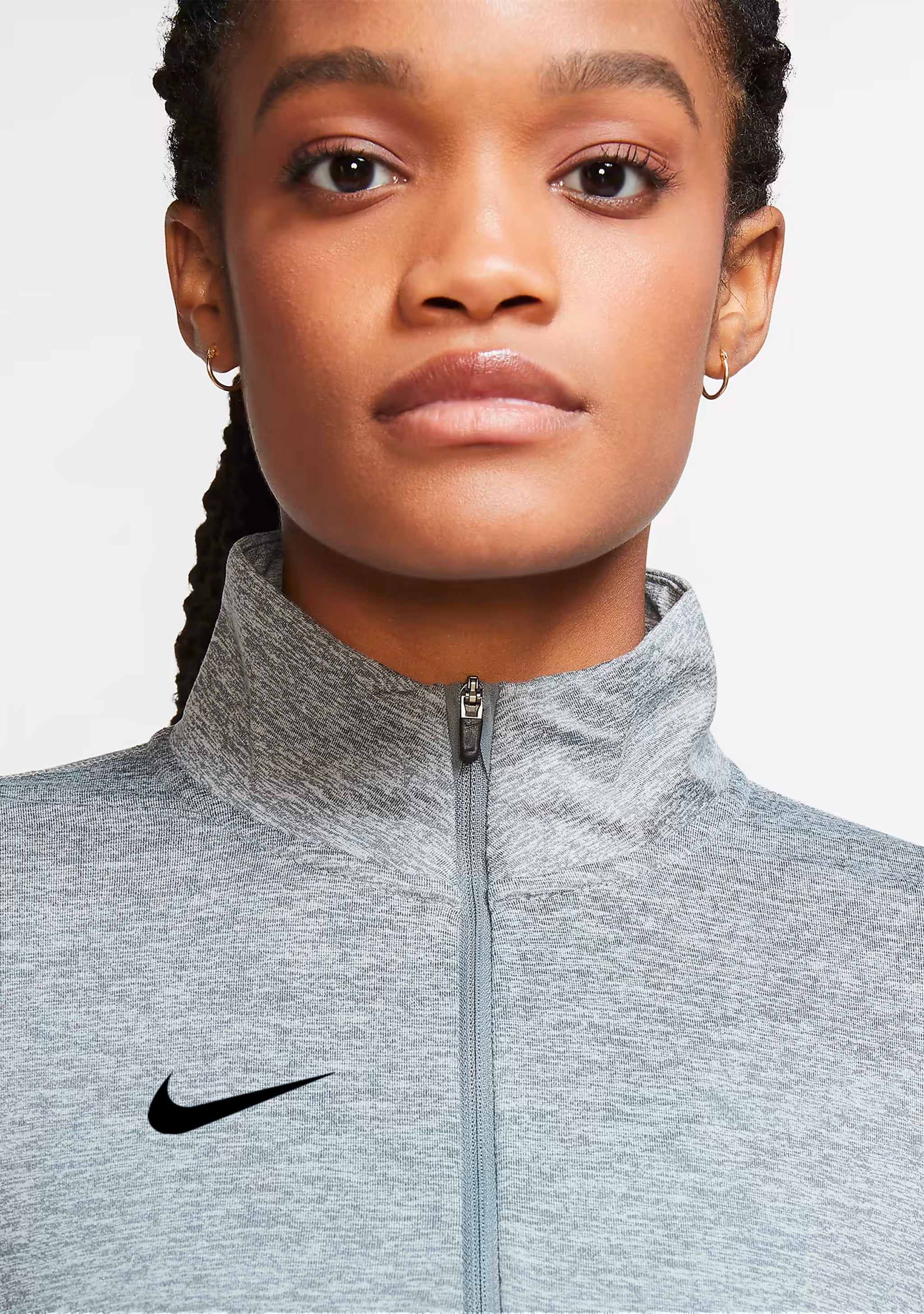Nike Women's Team Dri-FIT Element Half Zip Top Grey