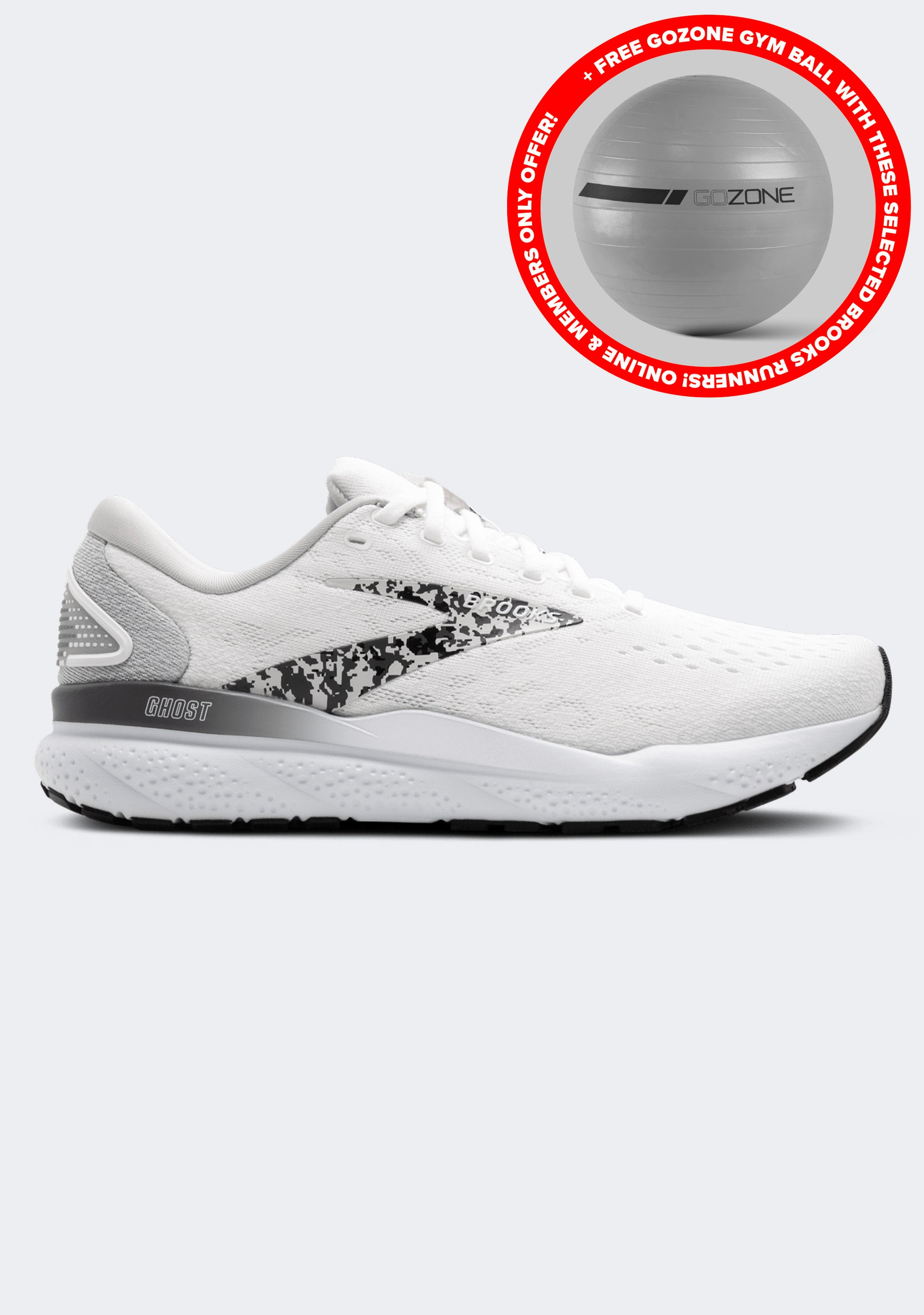Brooks Women's Ghost 16 with FREE GoZone Gym Ball