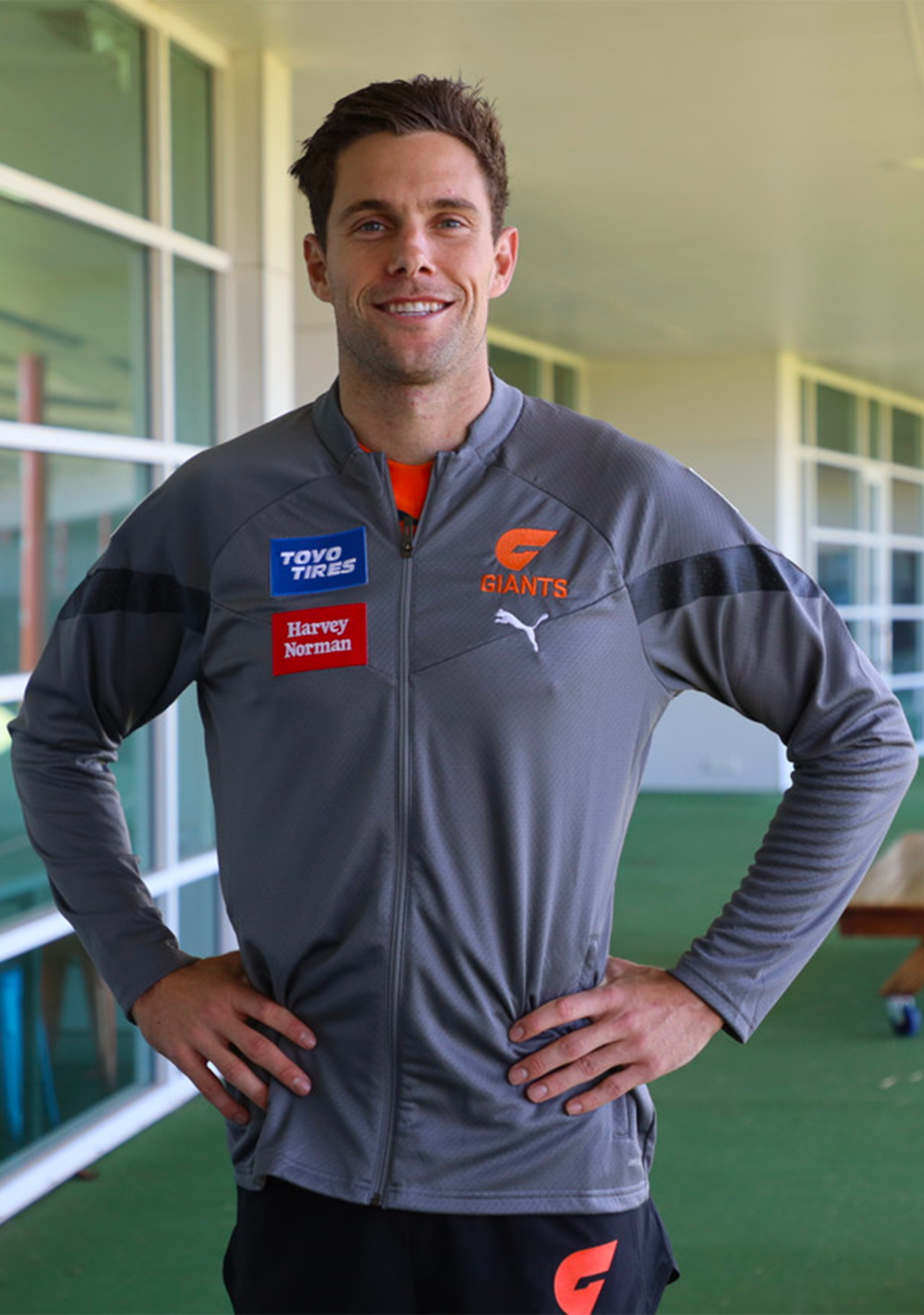 Puma Mens GWS Giants Full Zip Training Jacket Charcoal