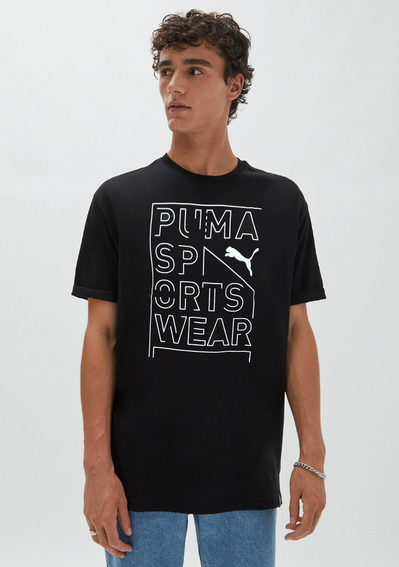 Puma Repeat Graphic Brand Tee Mens <br> 580192 01