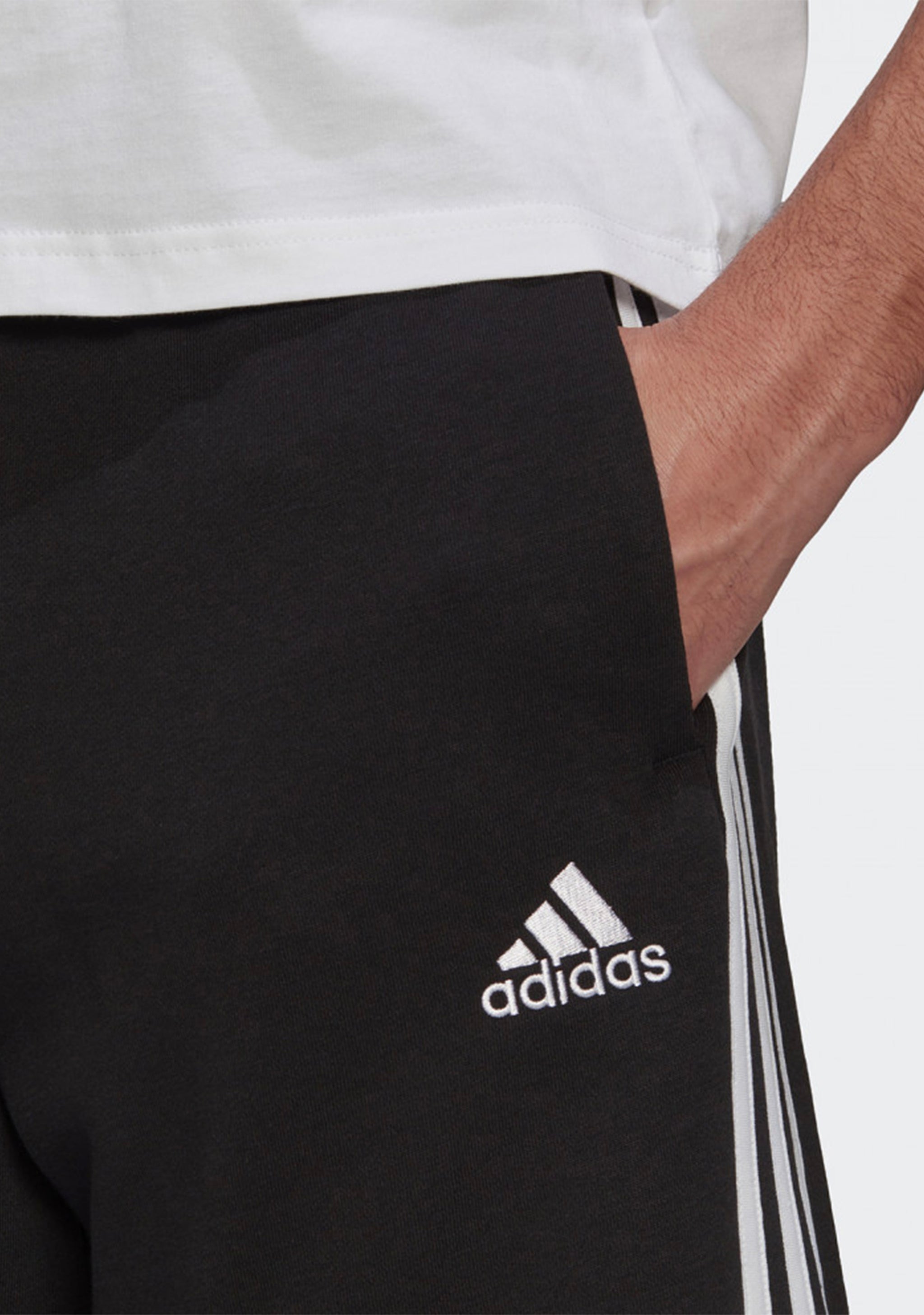 Adidas Men’s Essentials French Terry 3-Stripes Shorts