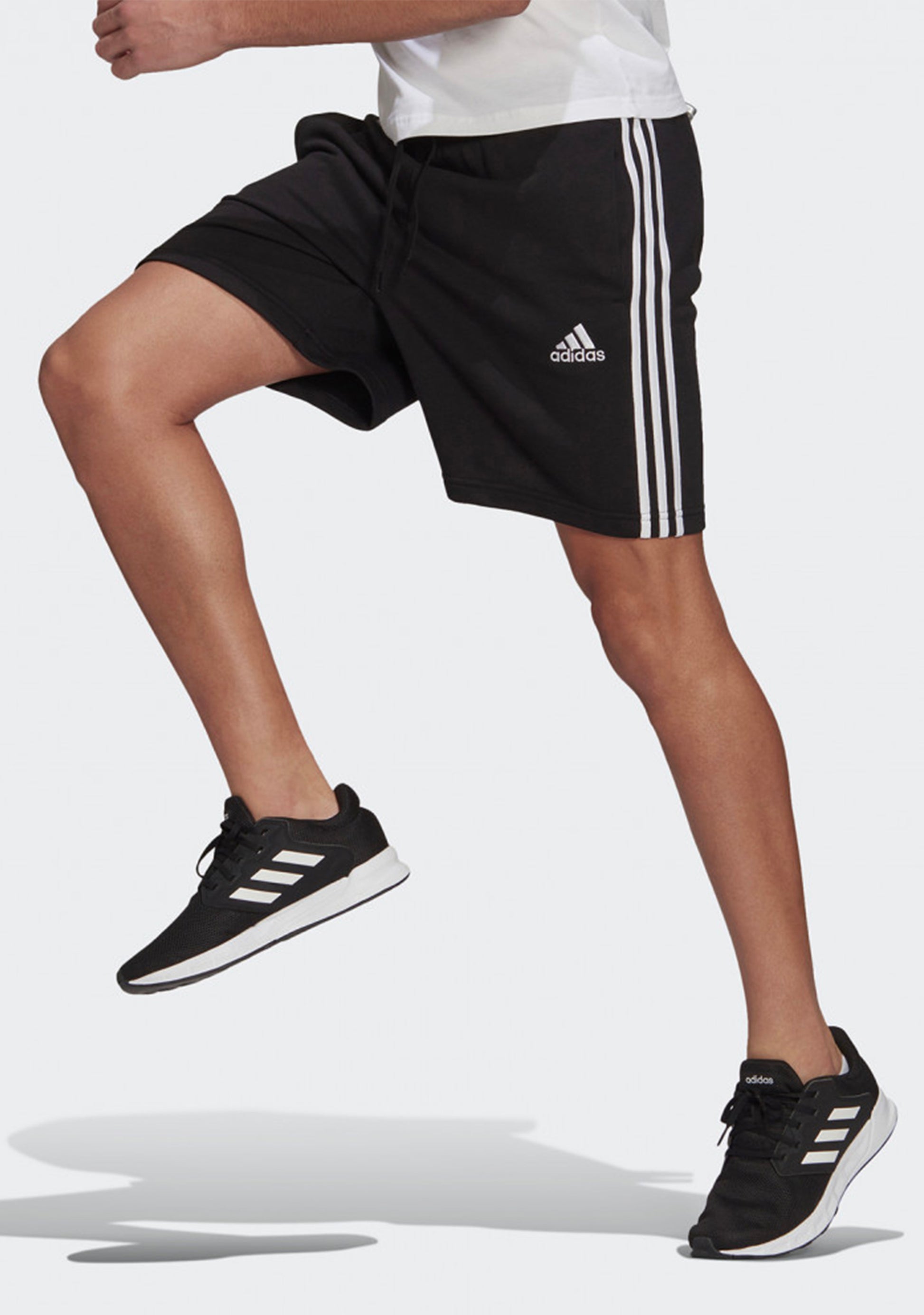 Adidas Men’s Essentials French Terry 3-Stripes Shorts