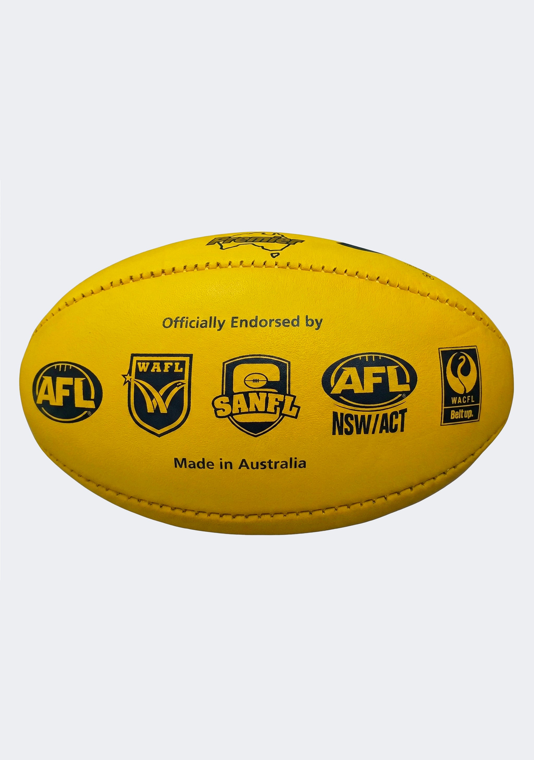 Burley Premier Official Football Yellow Slightly Blemished (Assorted Logos)