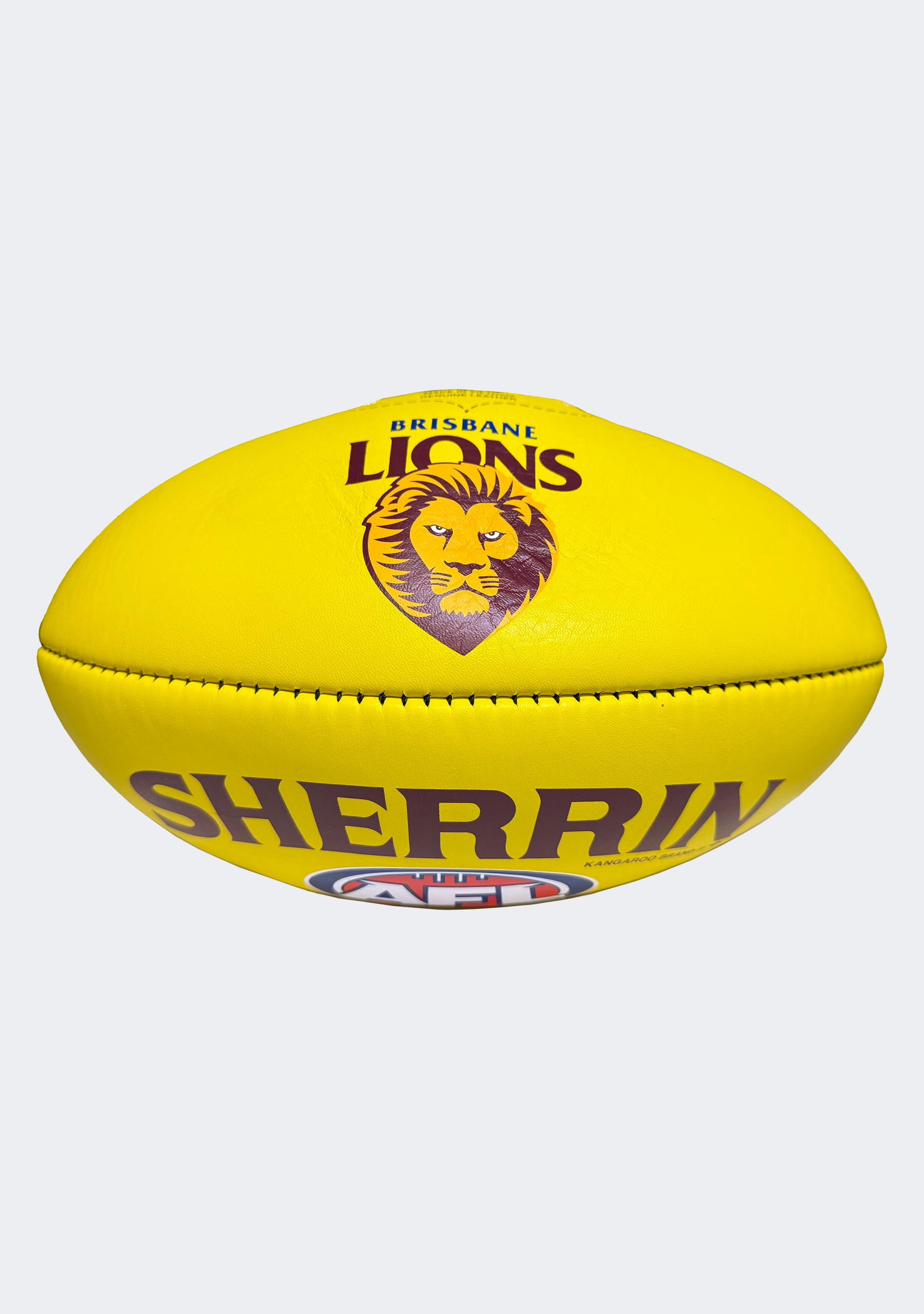 Sherrin AFL Brisbane Lions Team Yellow Leather Football