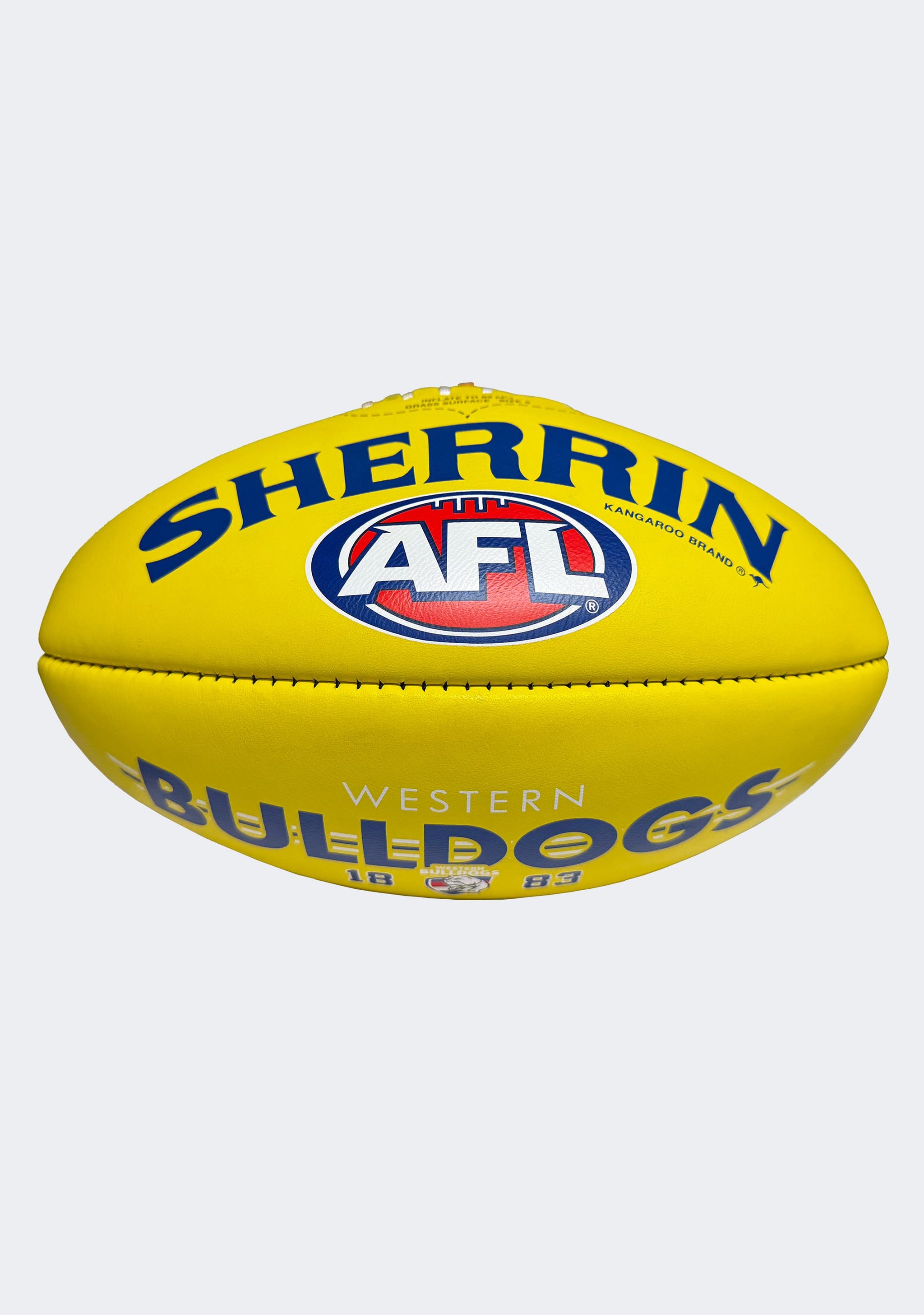 Sherrin AFL Western Bulldogs Team Yellow Leather Football