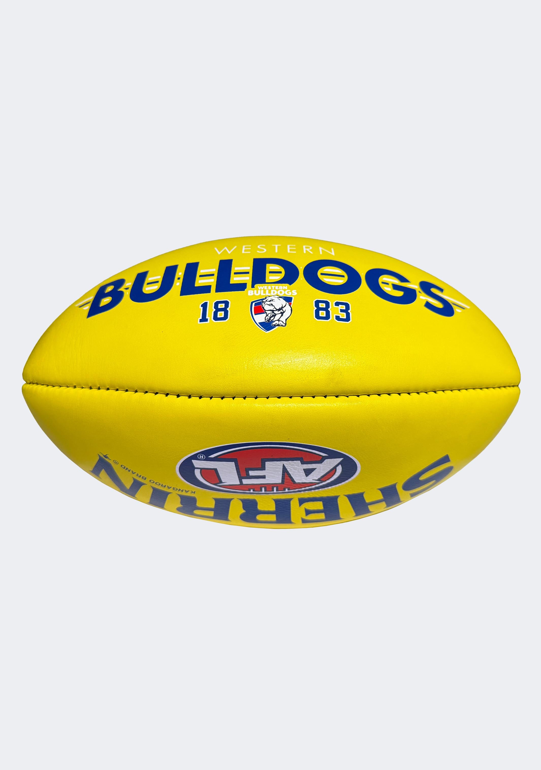 Sherrin AFL Western Bulldogs Team Yellow Leather Football
