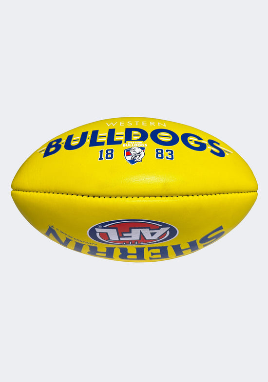 Sherrin AFL Western Bulldogs Team Yellow Leather Football