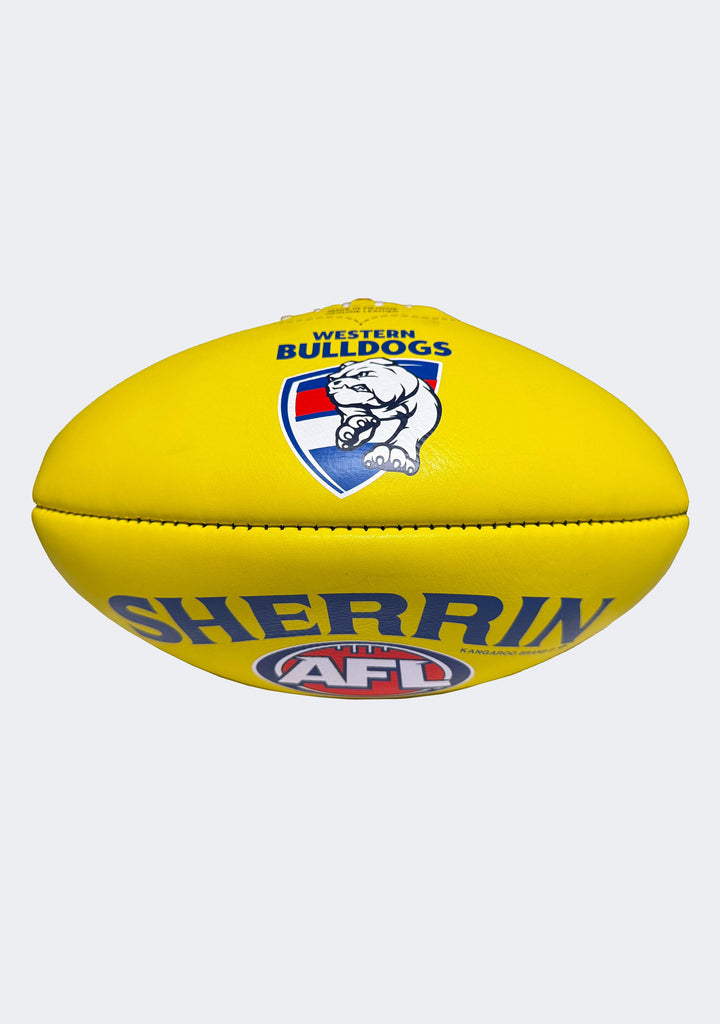 Sherrin AFL Western Bulldogs Team Yellow Leather Football