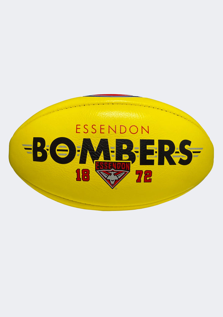 Sherrin AFL Essendon Bombers Team Yellow Leather Football