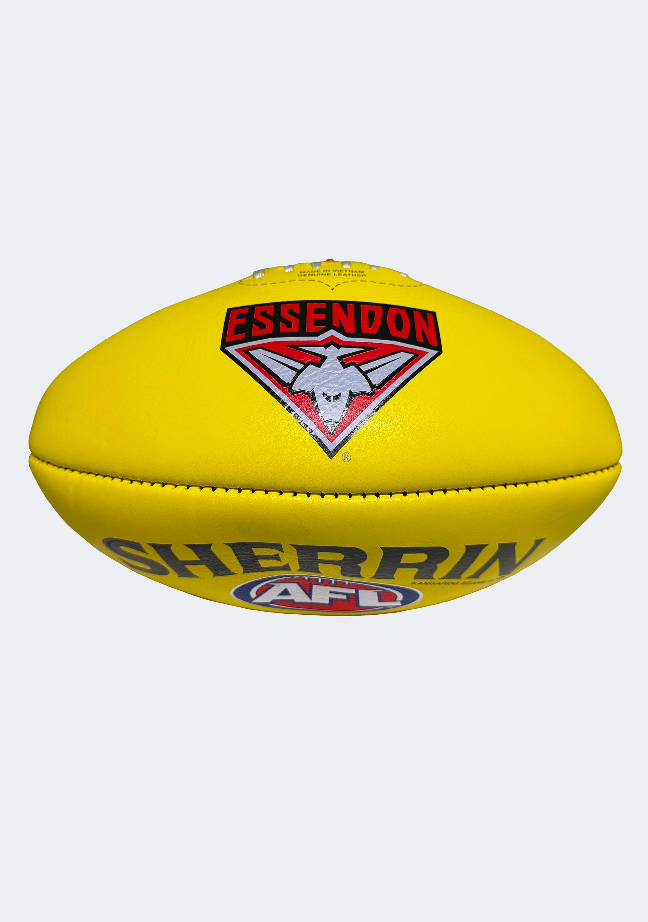 Sherrin AFL Essendon Bombers Team Yellow Leather Football