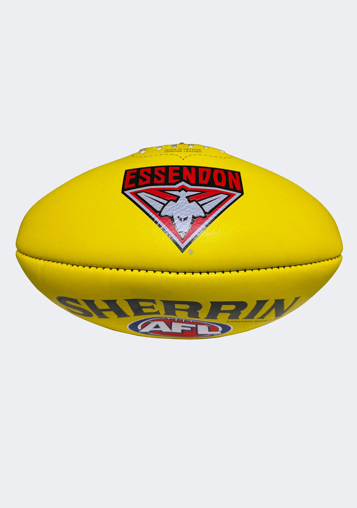Sherrin AFL Essendon Bombers Team Yellow Leather Football