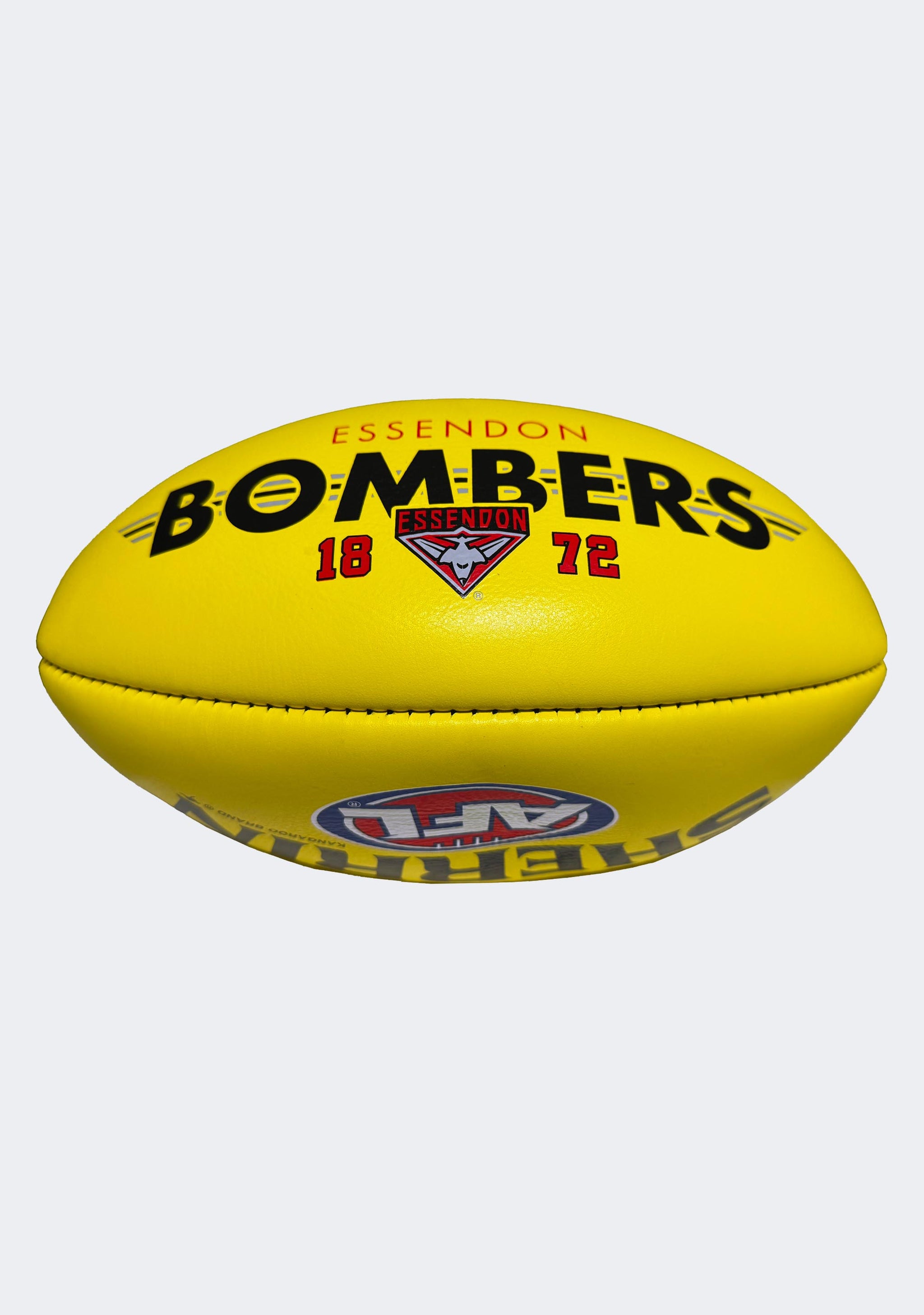 Sherrin AFL Essendon Bombers Team Yellow Leather Football