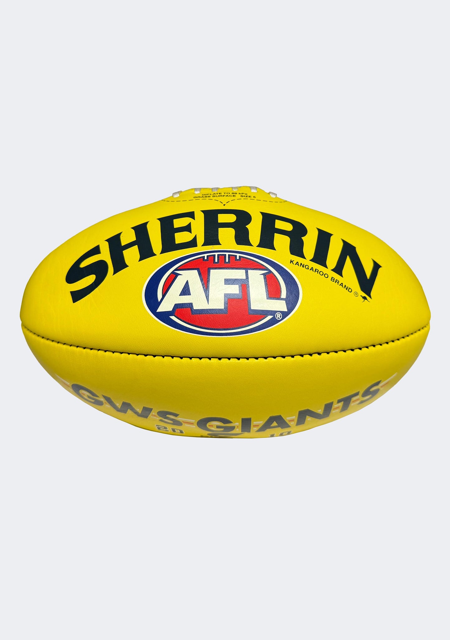 Sherrin AFL GWS Giants Team Yellow Leather Football