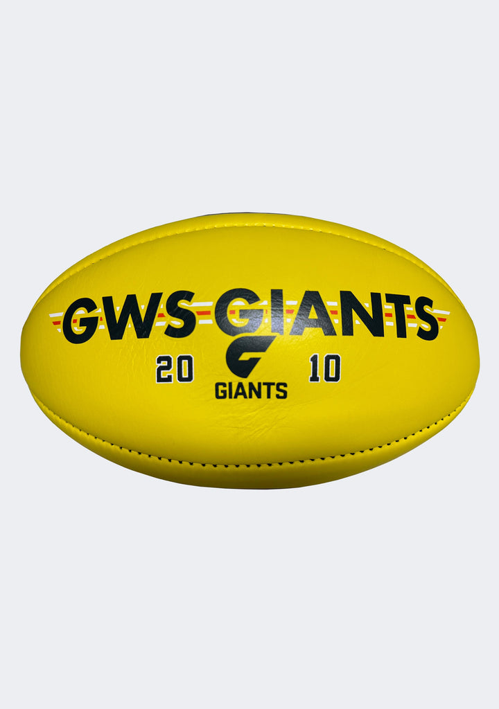 Sherrin AFL GWS Giants Team Yellow Leather Football